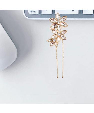 u shaped hairpin U Shaped Flower Hair Accessories wedding hairpin Rhinestone Crystal Headpiece rhinestone hair clip diamond bridal hairpins alloy hairpin flower hairpin bride Hanfu - Buy Online on GoSupps.com