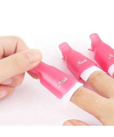KINGMAS 10 Pcs Gel Nail Polish Remover Clips - Acrylic Nail Art Soak Off Wrap Cleaner Cap - Buy Online on GoSupps.com