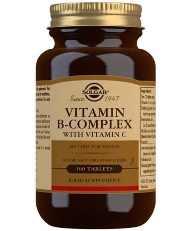 Solgar B-Complex with Vitamin C Stress Formula 100 Tablets - Energy Metabolism Support - Buy Online on GoSupps.com