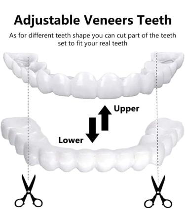 Brigtviee 2 Pairs Instant Veneer Dentures Temporary Cosmetic ClipIn Teeth Veneers Top And Bottom Click On Veneer False Teeth Confident Smile False Teeth - Buy Online on GoSupps.com