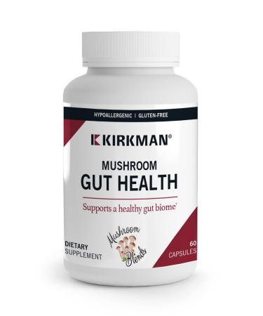 Kirkman - Mushroom Gut Health - 60 Capsules - Supports Gut Health - Aids Immune Health - Hypoallergenic