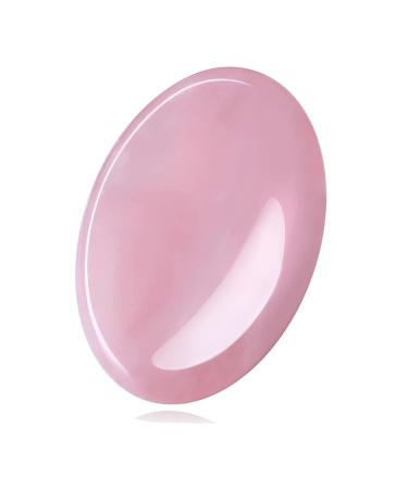XIANNVXI Rose Quartz Crystal Worry Stone Polished Thumb Stone for Anxiety Relief Healing Gemstone Reiki Rose Quartz Crystal Oval Stone Meditation Accessories F - Rose Quartz