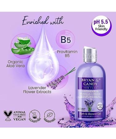 Lavender & Vanilla Shower Gel (300ml) - Nourishing Aloe Vera & Essential Oils - Shop Internationally - Buy Online on GoSupps.com