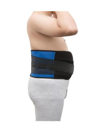 S-6XL Lumbar Brace Adjustable Lower Back Support Brace Unisex Waist Back Posture Corrector Double Pull Tummy Tuck Sports Fitness Waist Trainer Pain Relief Band (Color : Blue Size : 3X-Large) 3X-Large Blue