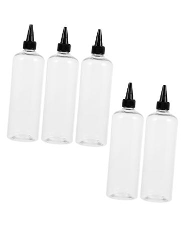 Mikikit 5Pi ces Bouteilles Applicatrices de Couleur de Cheveux Pet Lot de Bouchon Flacons Rechargeables pour Huile Capillaire L g res