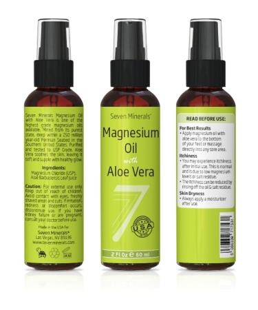 Magnesium Oil Spray with Aloe Vera - Less Itchy - Use as Magnesium Spray Deodorant - Made in USA - Get Healthy Hair & Skin and Sleep Better - Free eBook Included (Big 12 oz) (2 Fl Oz) 2 Fl Oz (Pack of 1) - Buy Online on GoSupps.com