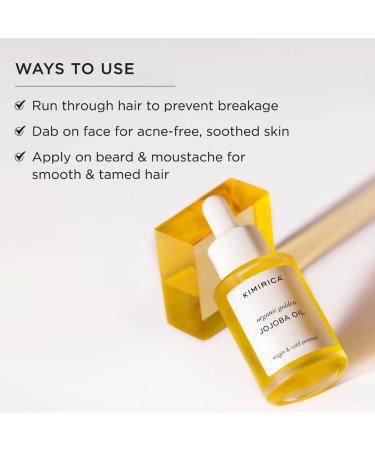 Organic Golden Jojoba Oil - Virgin & Cold Pressed for Face Skin & Hair Growth (30ml) | International Shipping Available - Buy Online on GoSupps.com