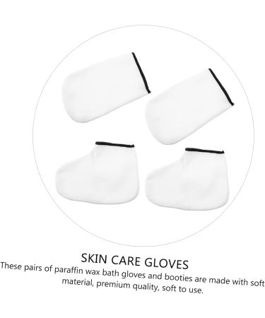 FRCOLOR Paraffin Wax Foot Bags Pairs Hand and Foot mask SPA Boots Liner for Hands Remover Paraffin spa exfoliating Tools Bath Bag Thicken White Knitted Wax Hand Gloves - Buy Online on GoSupps.com