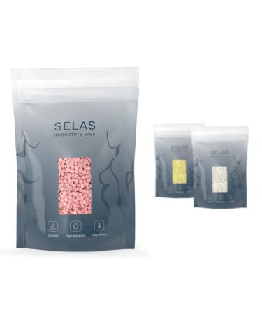 Depilatory wax pearls 1kg SELAS. To choose from for all areas and skin types especially sensitive. (Rosehip)