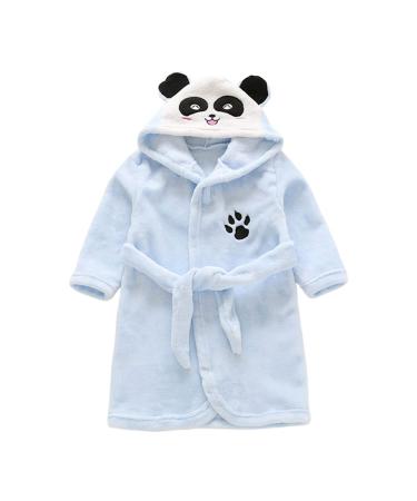 Miyanuby Baby Boys Girls Bathrobe Soft Flannel Langarm Animal Hoodie Morning Mantle Night Lashing Homewear For Children Baby Boys Gift 5-6 Years Panda Blue