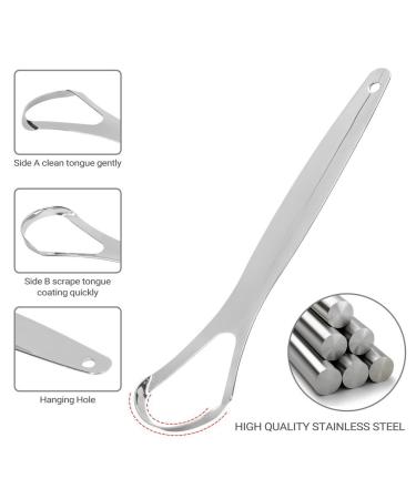 Premium Surgical Stainless Steel Tongue Scraper | Reduce Bad Breath & Enhance Oral Hygiene | 1PC Tongue Cleaner with Case - Buy Online on GoSupps.com