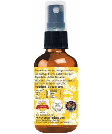 Deve Herbes Pure Bergamot Floral Water (Hydrosol) (Citrus bergamia) 100% Natural Therapeutic Grade 100ml (3.38 oz) - Buy Online on GoSupps.com