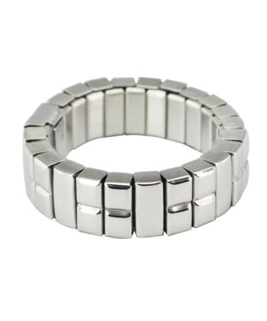 Magnetic ring neodymium flex flexible plain silver Magnetix retro design magnetic jewelry-4you # 1213 19