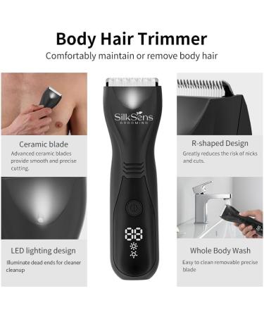 SilkSens Body Trimmer & Men's Sensitive Area Razor - Waterproof Charge Ratio Display Luminous for Comfort - Buy Online on GoSupps.com