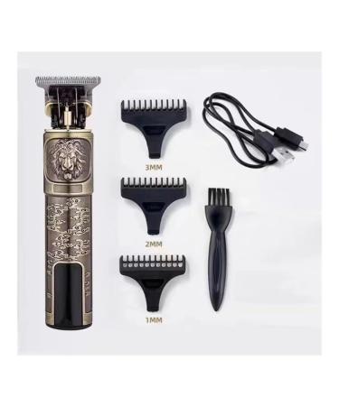 Razors 2024 New Electric Hair Clipper Oil Shaving Head T9 LCD Electric Pusher Carving Electric Shaver Rechargeble Hair Trimmer for Men(Bronze Lion)
