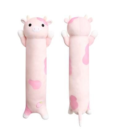 Desdfcer Long Cow Pillow Cute Strawberry Cow Stuffed Soft Long Plushie Long Cow Pillow Stuffed Cow Toys for Birthday Christmas Halloween Kids GiftsHome Car Decoration Pink-47cm