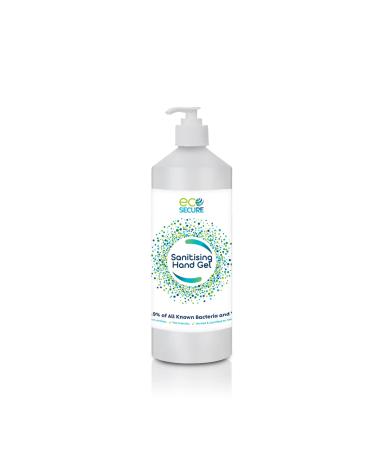 Ecosecure Hand Sanitiser Gel Alcohol-Free 1 L Kills 99.99% of All Known Bacteria and Viruses - Great for Schools Hospitals Home & Office - Manufactured in the UK - Up to 6 Hour Protection* 1 l (Pack of 1)