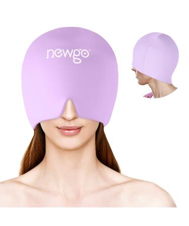 Newgo migraine mask migraine cap full coverage ice headache headache hat for cold compress relief headache sinus stress (purple) violet