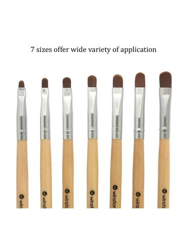 Winstonia 7pcs Gel Nail Brush Set for Nail Tips Builder & Overlay - Oval Brushes for Sculpting Poly Gel and Extensions - Manicure Painting Pen - Wooden Allure - Buy Online on GoSupps.com