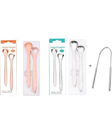 Buy Premium 2-Piece Stainless Steel Tongue Scraper Set - Versatile Schaber Tools for Effective Stain Removal | International Shipping Available - Buy Online on GoSupps.com