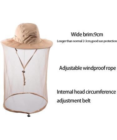 ZffXH Head Net Safari Hat with Mosquito Netting - Khaki - Buy Online on GoSupps.com