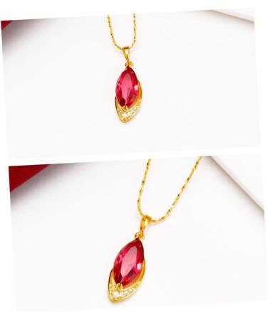 Abaodam Non Tarnish Necklace red necklace red pendant necklace necklace Beautiful Necklace set wedding decorate Ladies - Buy Online on GoSupps.com