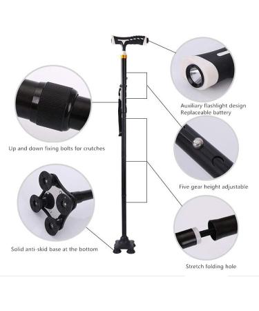 Folding Walking Sticks Lightweight Portable Aluminum Alloy Lighted Height Adjustable Non-Slip Four-Foot Comfy Grip Sticks Interesting - Buy Online on GoSupps.com