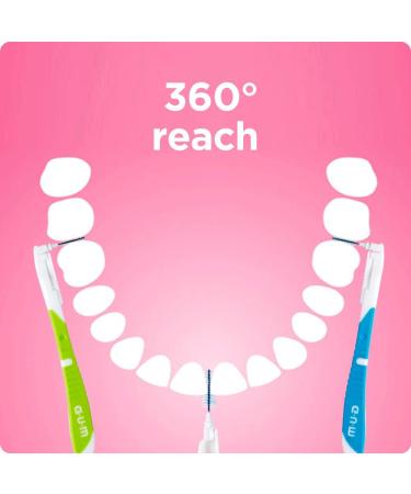 Buy GUM BI-Direction Interdental Brushes - 18 Units (1.4mm ISO Size 4) | Longer Grip for Easy & Thorough Cleaning | International Shipping Available - Buy Online on GoSupps.com