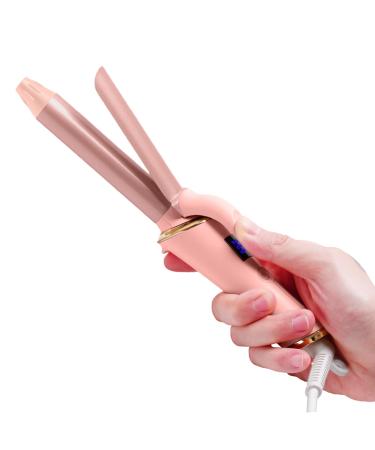 Mini Curling Iron Wand for Short Hair Ukliss Travel Friendly Dual Voltage Mini Hair Curler Ceramic Curling Wand for Versatile Styling Portable and 60 Mins Auto-Off 5 Heat Settings Pink 3/4 inch 0.75 Inch Pink