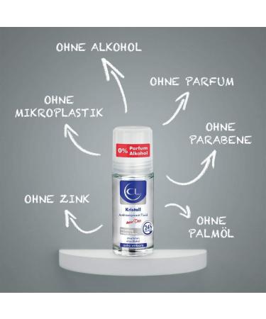 CL Crystal Antiperspirant for Heavy Perspiration - 50ml Antiperspirant Deodorant Roller offers 24-hour protection for sensitive skin - Crystal Deodorant Roller for Men and Women - Buy Online on GoSupps.com