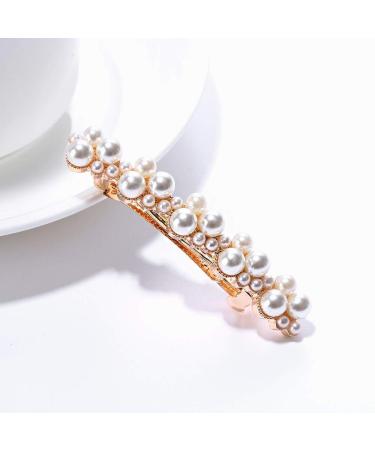 2 Count Pearl Hair Clips for Women and Girls - Fashion Snap Barrettes for Party, Wedding, Daily Wear - Buy Online on GoSupps.com