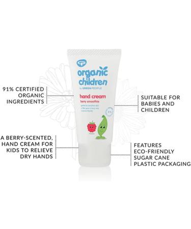 GREEN PEOPLE Organic Children Berry Smoothie Hand Cream 50ml Nourishing organic children s hand cream with delicious fruity scent 91% certified organic ingredients - Buy Online on GoSupps.com