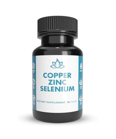 Copper 5mg Zinc 40mg Selenium 200mcg 3 in 1 Multi-Mineral Supplement High Absorption - 60 Tablets | New World Health Brands