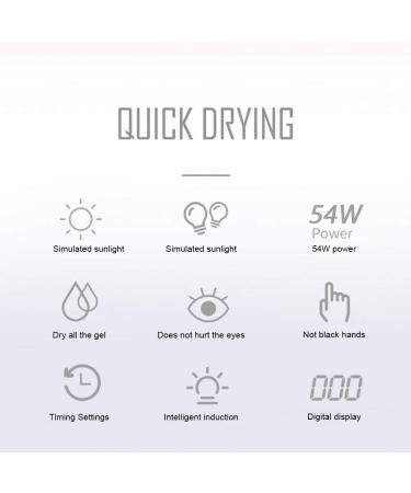 Nail Dryer UV LED Nail Lamp 54W Nail Gel Curing Light 18 Light Chips Painless Infrared Sensor Quick Dry Nail Polish Dryer Light - Buy Online on GoSupps.com
