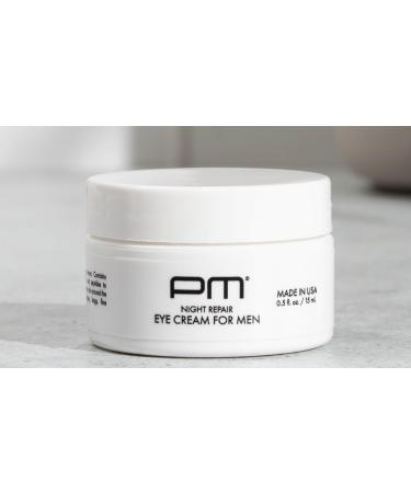 PM ProperMale Under Eye Night Repair Eye Cream For Men with Matrixyl MSM & Peptides Reduces Dark Circles Puffiness Under Eye Bags Wrinkles Unscented 0.5 oz