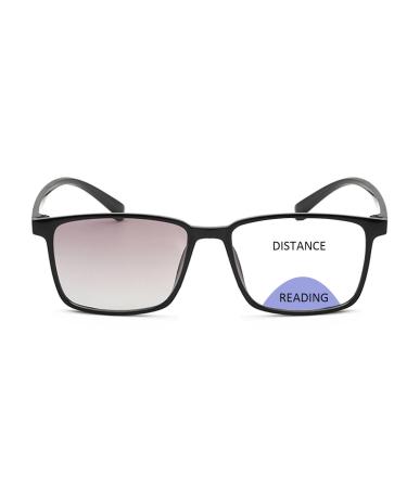 Photochromic bifocal reading glasses UV protection sun reading glasses reading aid women men reduction in eye load (color: black size: 1.5x) 1.5x black