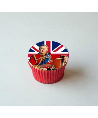 King Charles Coronation 30 x 4cm PREMIUM EDIBLE RICE PAPER ROUND CAKE TOPPERS D2 - Buy Online on GoSupps.com