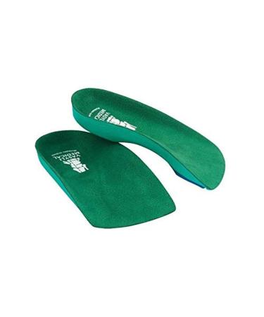 Vasyli Custom 3/4 Length Insoles Green Large Effective Pain Relief Customized Biomechanical Alignment Soft Density Elderly Diabetic & Arthritic Patients Heat Moldable Everyday Use Green Large