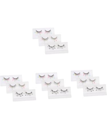 FOMIYES 12 Pairs Sequin False Eyelashes Fake Lashes Flower False Eyelashes False Lashes Fake Eyelashes Pride Makeup Cosplay Lashes Color Lashes Lashes with Color Sequins Lashes Lashs Heart - Buy Online on GoSupps.com