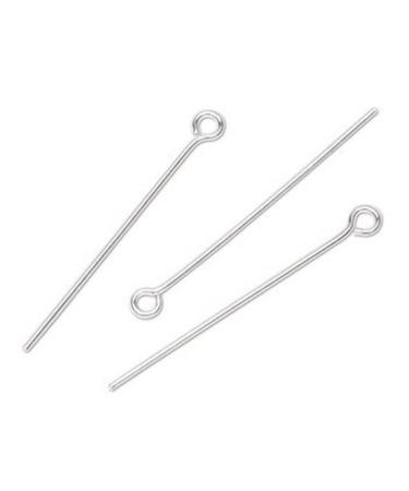 50pcs Adabele Authentic Sterling Silver Flat Head Pins 18mm (0.7 inch)  Flexible Easy Use for Jewelry Beading Threading Making (Wire 0.5mm/24