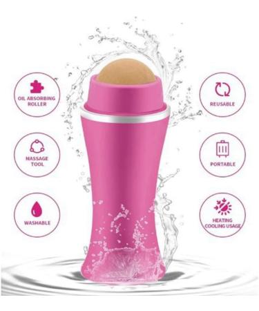 RIYAN Face Oil Absorbing Roller Volcanic Stone Blemish Remover Face Oil Removing Rolling Stick Ball Pink - Buy Online on GoSupps.com