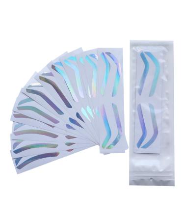 24 Pairs Eyebrow Shape Tape - Hologram Silver Rainbow Stencil Guides for Perfect Brow Tinting | International Shipping - Buy Online on GoSupps.com