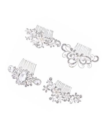 Beaupretty Clipper Guard Holder Comb rhinestone hair comb bridal hair comb crystal hair comb pearl hair comb Pearl Comb alloy bride Crystal Scissor Sleeve