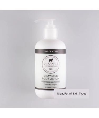 Dionis Unscented Goat Milk Body Lotion - Hydrating & Moisturizing for Dry Sensitive Skin - Made in USA - 8.5 oz Pump Bottle - Buy Online on GoSupps.com