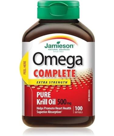Jamieson Omega Complete Pure Krill Oil 500 mg Extra Strength - 100 Softgels packaging may vary 100 count (Pack of 1) - Buy Online on GoSupps.com