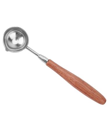 Spoon Sealing Wax Spoon Melting Spoon Sealing Stamp Wax Seal Warmer Oven (Fire Colour Spoon with Wooden Handle (Long Handle)