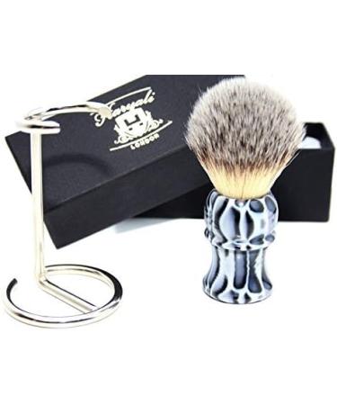 Premium Synthetic Hair Brush with Stand - Animal Pattern in Blue/Black - International Shipping Available - Buy Online on GoSupps.com