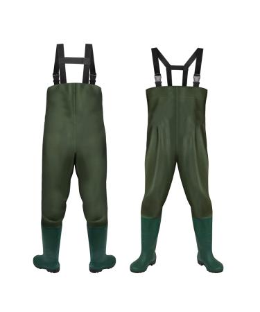Invite waden 70 denier nylon fish pond fishing pants waterproof fisherman pond pants rubber with boots angler wats boot pvc slide wathos 46-47 green