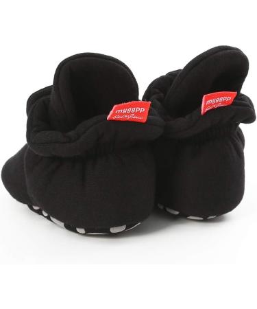 EDOTON Unisex Newborn Winter Boots - Warm Stripe Bootie for 6-12 Months - Non-Slip Sole - Adjustable and Stay On - Black - Buy Online on GoSupps.com