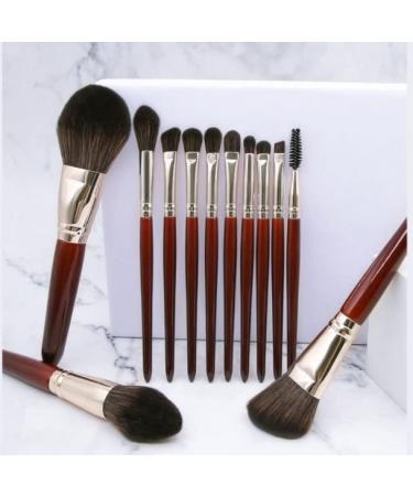 Buy MADALIAN 12 Brushes Set - Complete Loose Powder & Eyebrow Brush Beauty Tools with Wooden Handle | International Shipping Available - Buy Online on GoSupps.com
